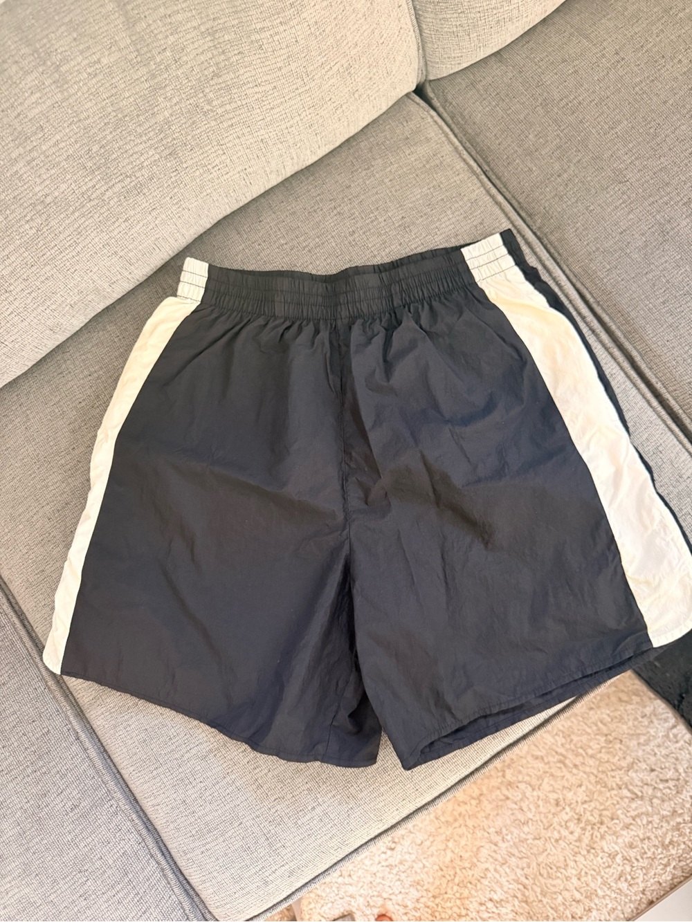 rag & bone Penn Short | Black Athletic Shorts with White Side Panels